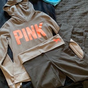 Pink Victoria’s Secret Set Hoodie and Legging
